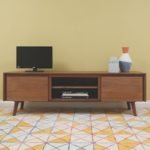 Teak Large TV Stand With 2 Doors