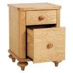 Teak 2 Drawer Bedside Table With Turned Feet - Image 2