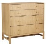 Teak Wide 4 Drawer Chest With Brass Knobs - Image 6