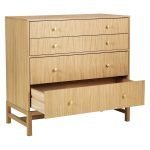 Teak Wide 4 Drawer Chest With Brass Knobs - Image 2