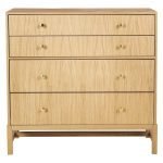 Teak Wide 4 Drawer Chest With Brass Knobs - Image 3