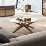 Glass And Teak Wood Coffee Table