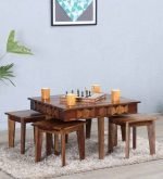 Teak Wood Coffee Table Set