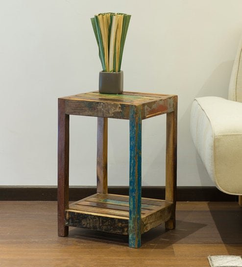 1-245 End Table in Blue Finish - Image 1