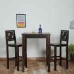 Solid Wood Two Seater Bar Set in Warm Teak Finish by Teaklab