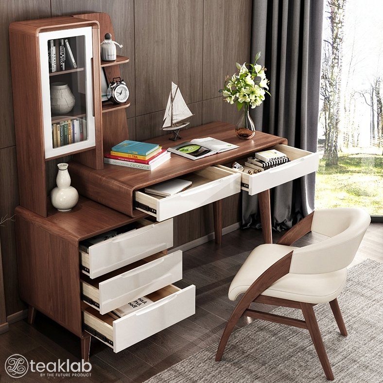 Buy Modern Teak Wood Design Study Table Desk With Chair Online TeakLab