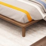 Teak Wood Minimal Upholstered Bed - Image 4