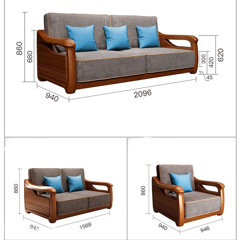 Traditional Teak Wood Sofa Set, Wooden Sofa Set Designs With Measurements