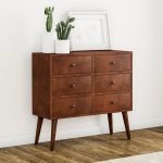 Mid-century 6-drawer Wood Accent Chest