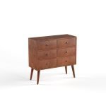 Mid-century 6-drawer Wood Accent Chest - Image 2