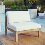 Outdoor Teak Armless Chair with Cushions