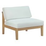 Outdoor Teak Armless Chair with Cushions - Image 3