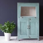 SMALL BLUE HALF CLOSED CABINET