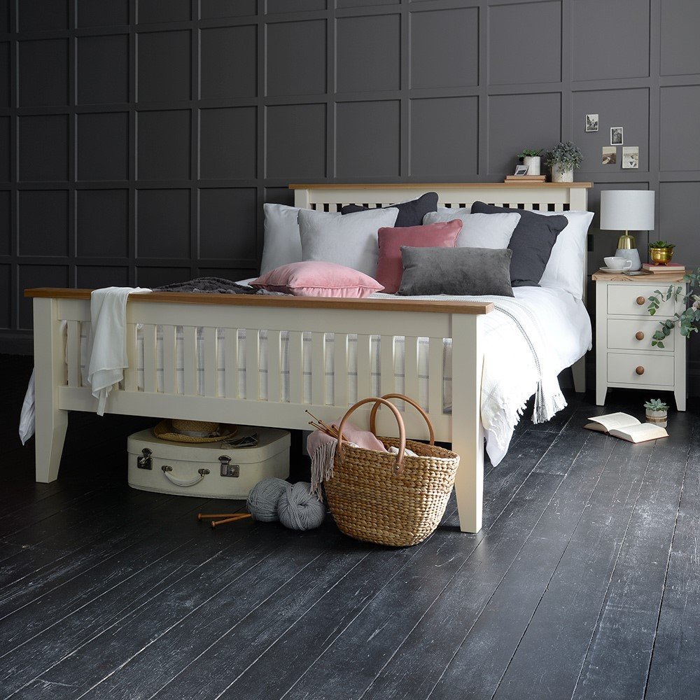 L143_tpspbsw3 Teak Wood Bed - Image 1