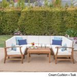 Outdoor Teak Wood 9-piece Sectional Sofa Set - Image 4