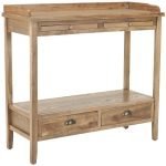 Teak Finish Console Table - Image 2