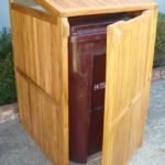 Teak Trash Can Box
