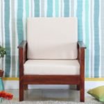 Teak Wood One Seater Sofa