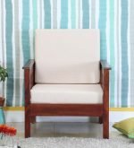 Teak Wood One Seater Sofa