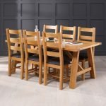 Solid Teak Wood Dining Table + 6 Ladder Back Chairs - Image 2