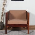 Teak Wood One Seater Sofa