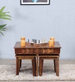 Teak Wood Coffee Table Set - Image 4