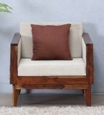 Teak Wood One Seater Sofa