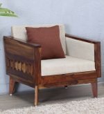 Teak Wood One Seater Sofa - Image 5