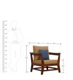 One Seater Sofa with Cushions - Image 3