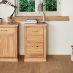Solid Teak 2 Drawer Filing Cabinet