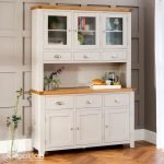 TeakLab Grey Painted Large Glazed Crockery Unit