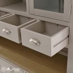 Wooden Grey Painted Glazed Crockery Unit - Image 7