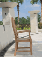 High Back Teak Arm Chair - Image 2