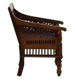 Teak Wood Handcrafted One Seater Sofa - Image 4