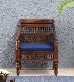Teak Wood Handcrafted One Seater Sofa