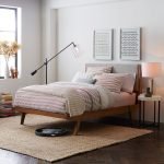 Teak Wood Modern Bed Upholstered Headboard