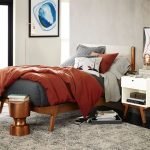 Teak Wood Modern Bed Upholstered Headboard - Image 5