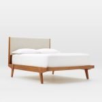 Teak Wood Modern Bed Upholstered Headboard - Image 7