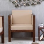 Teak Wood One Seater Sofa