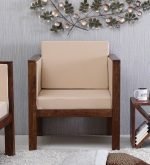 Teak Wood One Seater Sofa