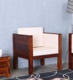 Teak Wood One Seater Sofa - Image 2