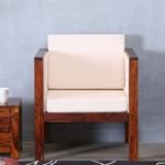 Teak Wood One Seater Sofa