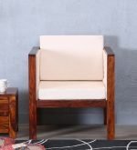 Teak Wood One Seater Sofa