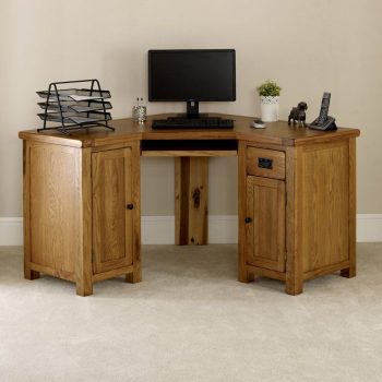 Solid Teak Wood Corner Desk, Teak Wood Computer Desk