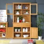 Indian Solid Teak Glazed Crockery Unit - Image 5