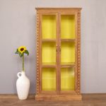 CABINET WITH BRIGHT YELLOW INTERIOR