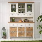 Teak Cream Painted Large Crockery Unit - Image 4