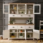 TeakLab Cream Painted Large Glazed Crockery Unit - Image 5