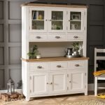 TeakLab Cream Painted Large Glazed Crockery Unit
