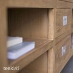 Large Natural Teak Multimedia Unit/ Sideboard - Image 2
